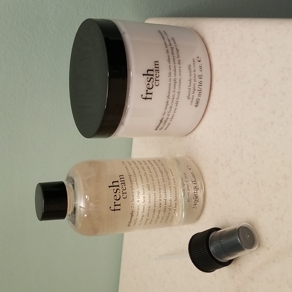 Philosophy Bath & Body Set Of Fresh Cream Glazed Body Souffle Fresh Cream Body Spritz Poshmark
